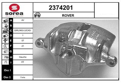 EAI 2374201 Гальмівний супорт   комплектуючі  для ROVER (Ровер)