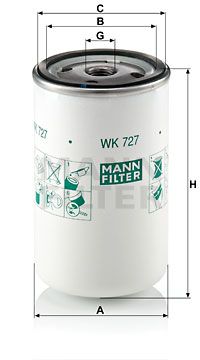 Топливный фильтр MANN-FILTER WK 727 для RENAULT TRUCKS MESSENGER