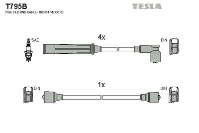 комплект запалителеи кабели TESLA T795B