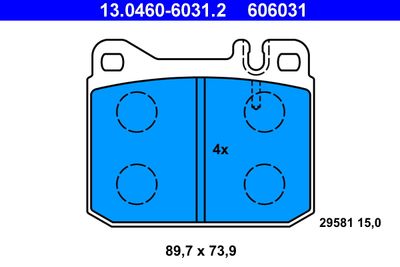 Комплект тормозных колодок, дисковый тормоз 13.0460-6031.2