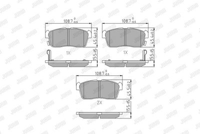 BREMSBELAGSATZ SCHEIBENBREMSE JURID 572471J 1