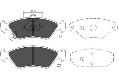 Комплект тормозных колодок, дисковый тормоз KAVO PARTS KBP-4009 для KIA CLARUS