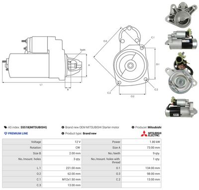 STARTER AS-PL S5518MITSUBISHI 4