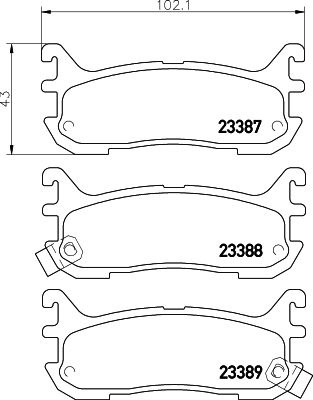 Комплект тормозных колодок, дисковый тормоз HELLA 8DB 355 027-491 для MAZDA MX-5