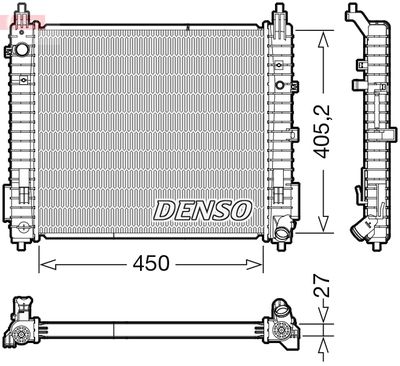 DENSO DRM46071 Радиатор охлаждения двигателя  для NISSAN NOTE (Ниссан Ноте)