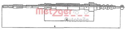 жило, ръчна спирачка METZGER AUTOTEILE 10.7403