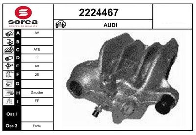Тормозной суппорт EAI 2224467 для AUDI V8