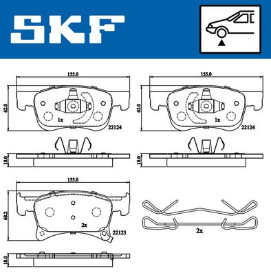Комплект тормозных колодок, дисковый тормоз SKF VKBP 80301 A для OPEL ADAM