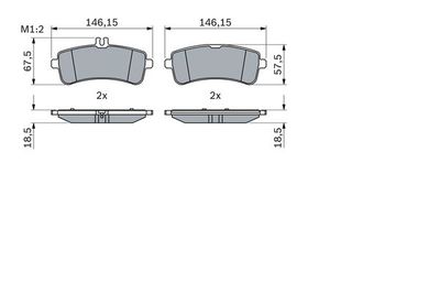 Комплект тормозных колодок, дисковый тормоз BOSCH 0 986 494 764 для MERCEDES-BENZ AMG