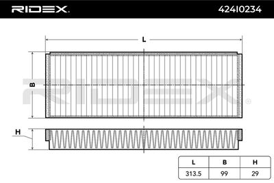 Филтър купе (поленов филтър) RIDEX 424I0234