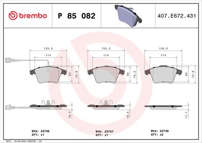 BREMBO Remblokkenset, schijfrem PRIME LINE (P 85 082)
