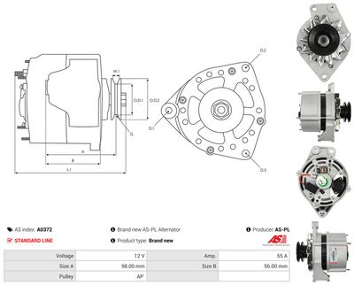 GENERATOR / ALTERNATOR AS-PL A0372 4