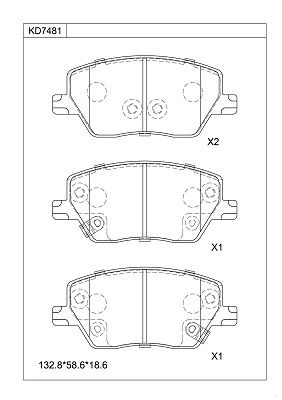 Комплект тормозных колодок, дисковый тормоз ASIMCO KD7481 для FIAT TIPO