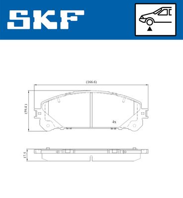 Комплект тормозных колодок, дисковый тормоз SKF VKBP 80473 для TOYOTA ALPHARD