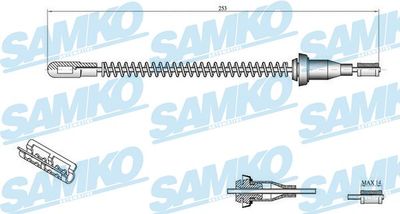 Тросик, cтояночный тормоз SAMKO C0556B для OPEL TIGRA
