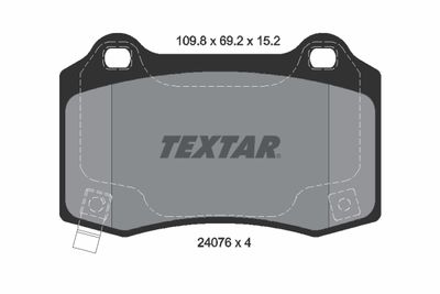 Комплект тормозных колодок, дисковый тормоз TEXTAR 2407601 для DODGE CHARGER