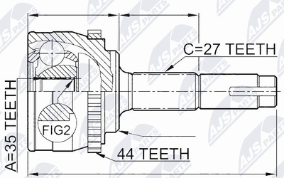 NTY NPZ-NS-062 ШРУС  для NISSAN PRIMERA (P12) 1.9 dCi