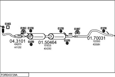 SISTEM DE ESAPAMENT MTS FORD43729A014849
