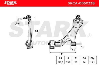носач, окачване на колелата STARK SKCA-0050338