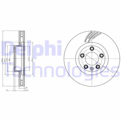 Тормозной диск DELPHI BG9100 для VW TOUAREG