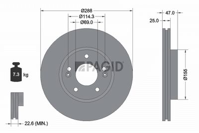 спирачен диск PAGID 55905NC