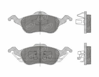 комплект спирачно феродо, дискови спирачки SCT - MANNOL SP 237 PR