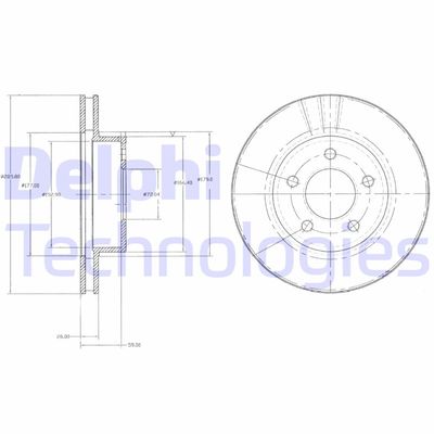 Тормозной диск DELPHI BG3546 для FORD USA EXPLORER