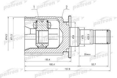 Шарнирный комплект, приводной вал PATRON PCV1526 для MITSUBISHI OUTLANDER