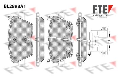 Комплект тормозных колодок, дисковый тормоз FTE 9011139 для KIA XCEED