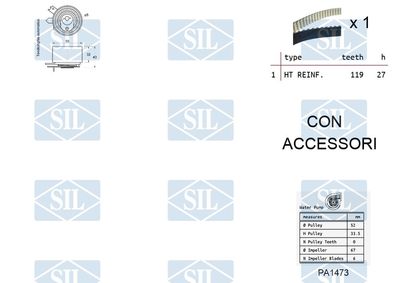 SET POMPA APA + CUREA DINTATA Saleri SIL K2PA1473 1