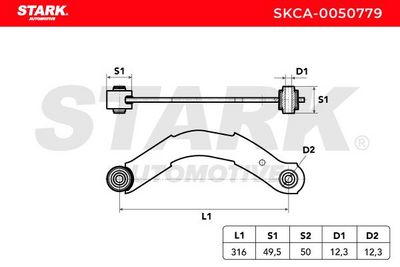 носач, окачване на колелата STARK SKCA-0050779