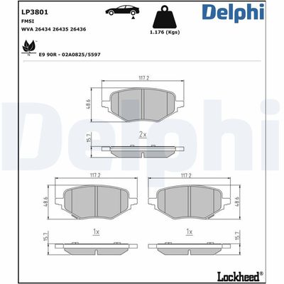 Brake Pad Set, disc brake LP3801