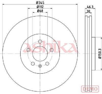 спирачен диск ASHIKA 60-00-0912C