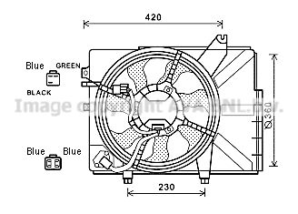 Вентилятор, охлаждение двигателя AVA QUALITY COOLING HY7532 для HYUNDAI GETZ
