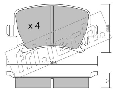 Sada brzdových destiček, kotoučová brzda fri.tech. 569.0