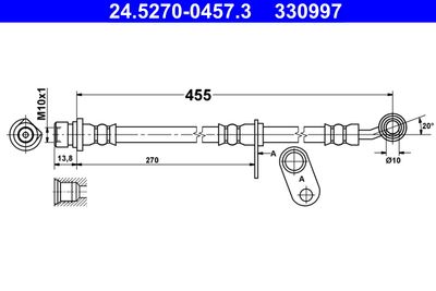 ATE 24.5270-0457.3 Тормозной шланг  для HONDA (Хонда)