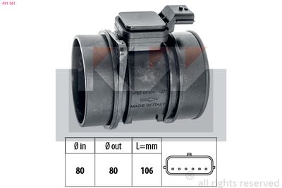 Przepływomierz masowy powietrza KW 491 361