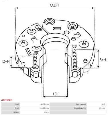 Rectifier, alternator ARC3006