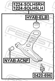 Control/Trailing Arm, wheel suspension 1224-SOLH5LH