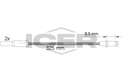предупредителен контактен сензор, износване на накладките ICER 610184 E C