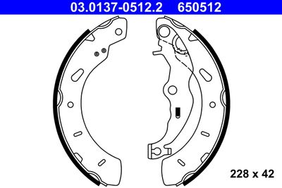 Комплект тормозных колодок ATE 03.0137-0512.2 для FORD B-MAX