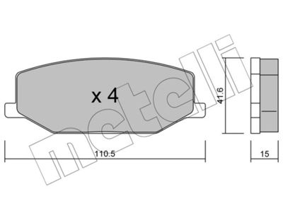 Комплект тормозных колодок, дисковый тормоз 22-0097-0