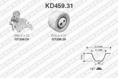 Zestaw paska rozrządu SNR KD459.31 produkt