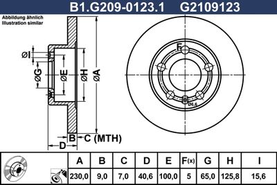 GALFER B1.G209-0123.1 Тормозные диски  для SKODA KAMIQ (Шкода Kамиq)
