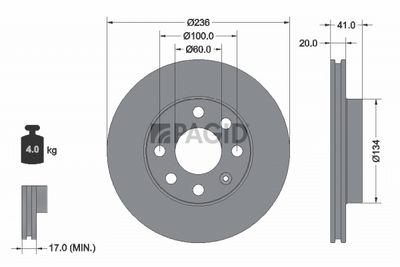 Tarcza hamulcowa PAGID 52413NC