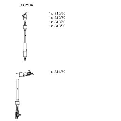 Комплект проводов зажигания BREMI 300/104 для ALFA ROMEO 90