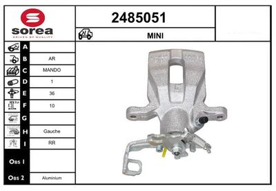 EAI 2485051 Тормозной суппорт для MINI MINI Кабриолет (F57)
