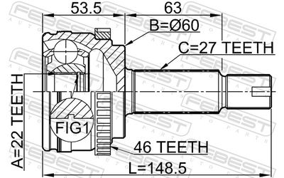 Joint Kit, drive shaft 2210-CERA46