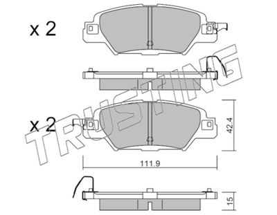 Комплект тормозных колодок, дисковый тормоз TRUSTING 1158.0 для MAZDA CX-5