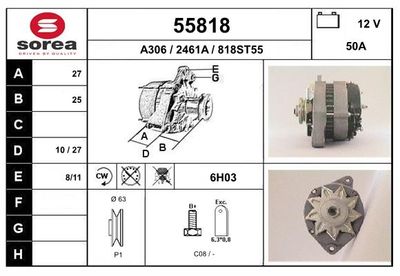 Генератор EAI 55818 для PEUGEOT J7